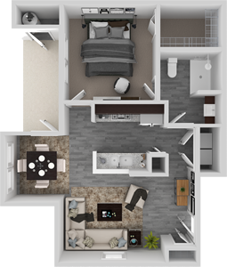 One Bedroom / One Bath - 724 Sq.Ft.*